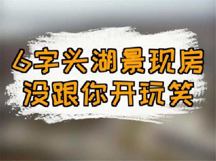 6字头湖景现房 没跟你开玩笑